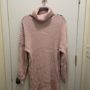 Cozy Pink Turtleneck Sweater